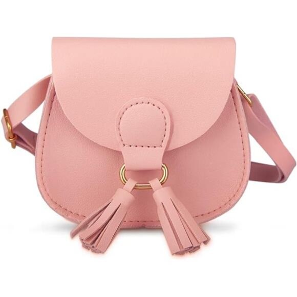Little Girls Purse: Crossbody Bag with Tassel (Pink): Little Girls' Purse - Picture 8 of 8
